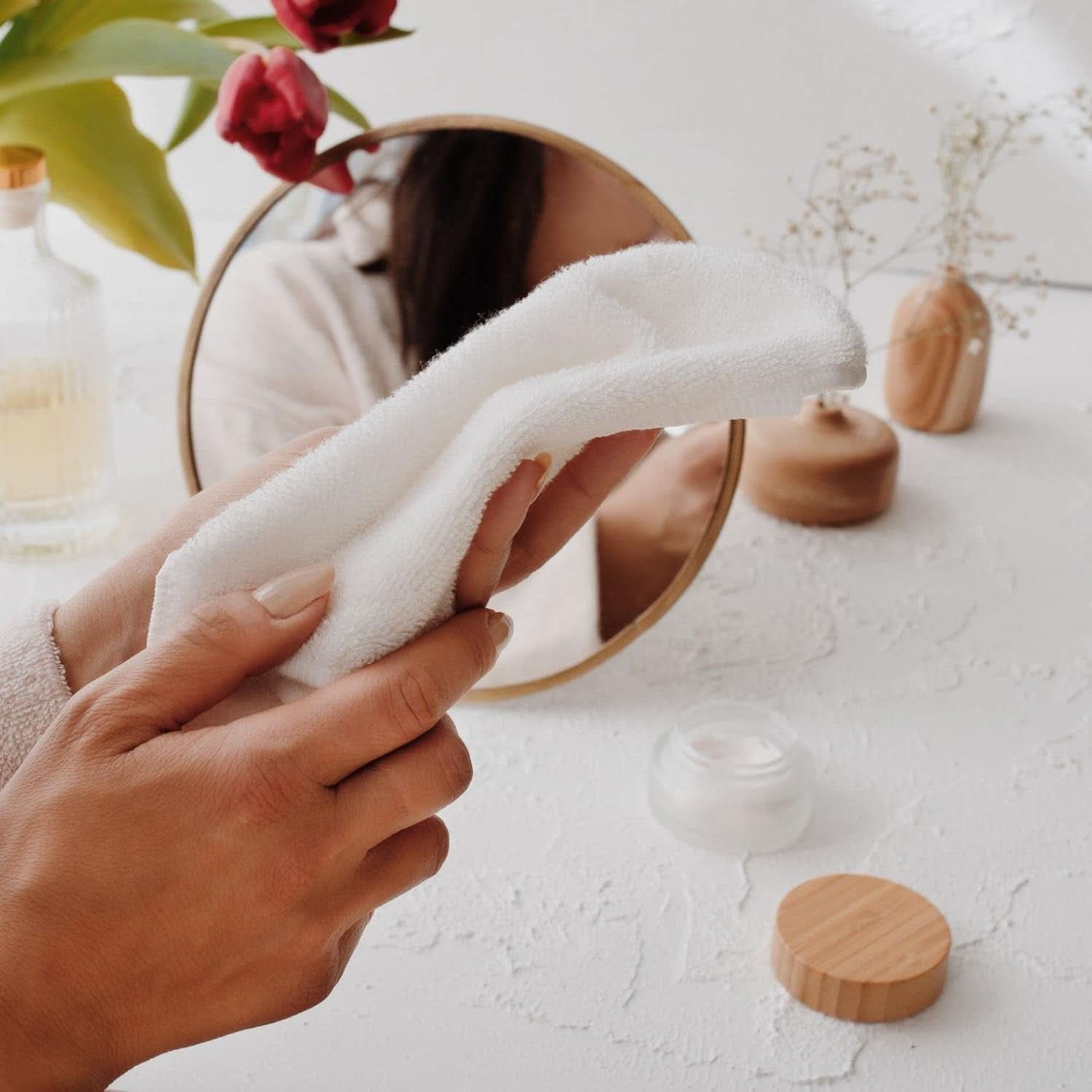 Lot de 25 gants de toilette bébé en bambou Mère et Enfant Naty Shop