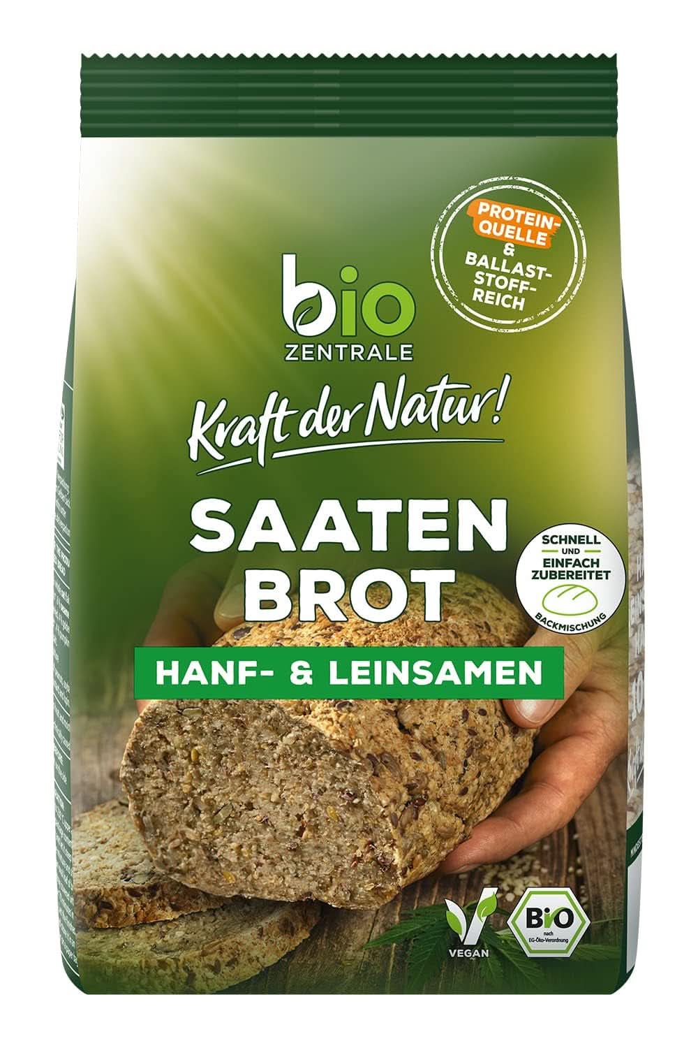 Biozentrale, mélange à pain aux graines de chanvre et graines de lin, bio, 500 grammes Cuisine Naty Shop