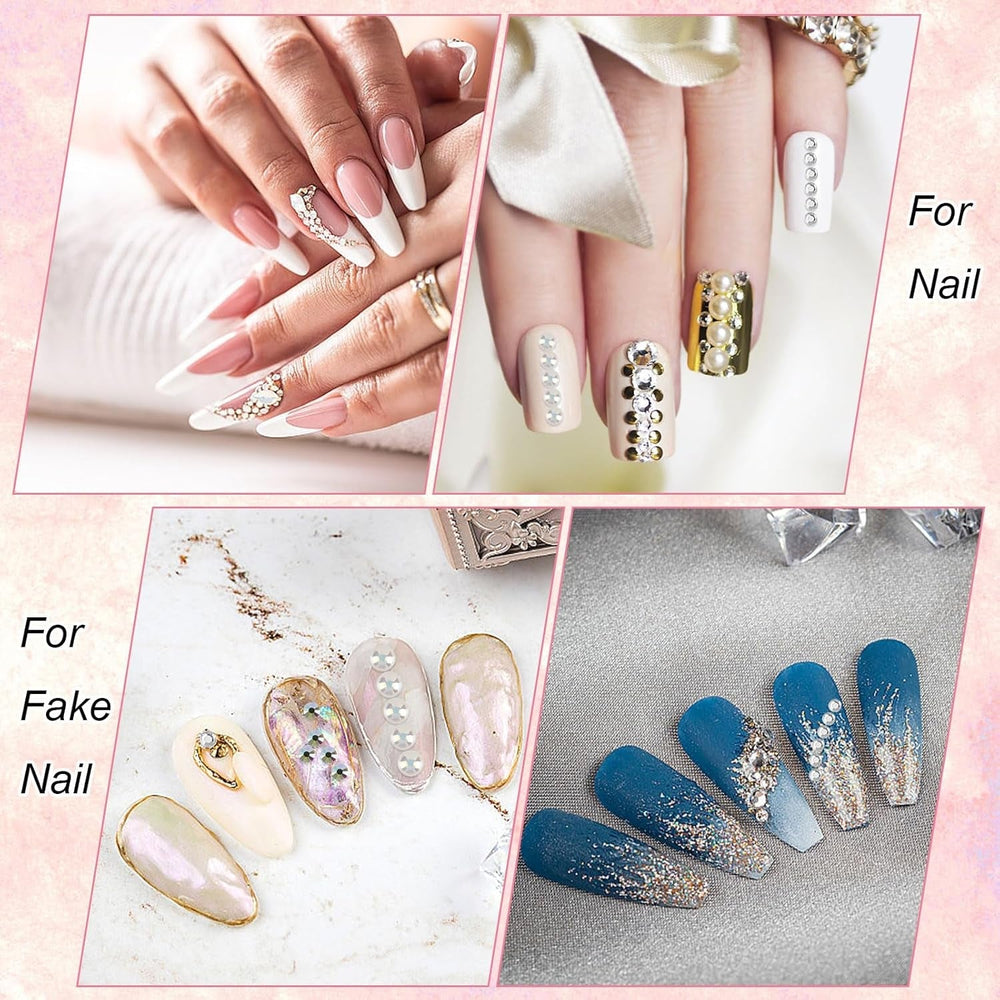 5820 Stück Strasssteine ​​​​Nägel, Glitzersteine ​​​​Nägel Und Halbrunde Perlen, AB Kristall Strass, Flatback Nagel Steine ​​​​Mit Pinzette Und Stift Für Nagel/Diy (Plus de tailles et de couleurs)