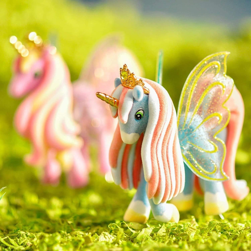 Galupy Licorne - Pack de 3 figurines de licorne, jouets de licorne à collectionner, figurines de poney aux ailes brillantes et figurines d'action en cristal Swarovski Naty Shop