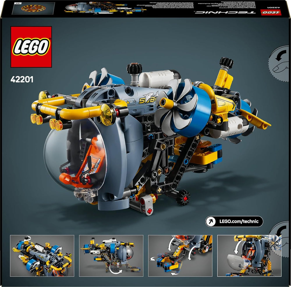 LEGO Technic Tiefseeforscher U-Boot Spielzeug, Bauspielzeug für Kinder, Jungen und Mädchen ab 9 Jahren, kreative Geschenkideen zum Geburtstag, baubares Fahrzeug, mit drehenden Propellern 42201