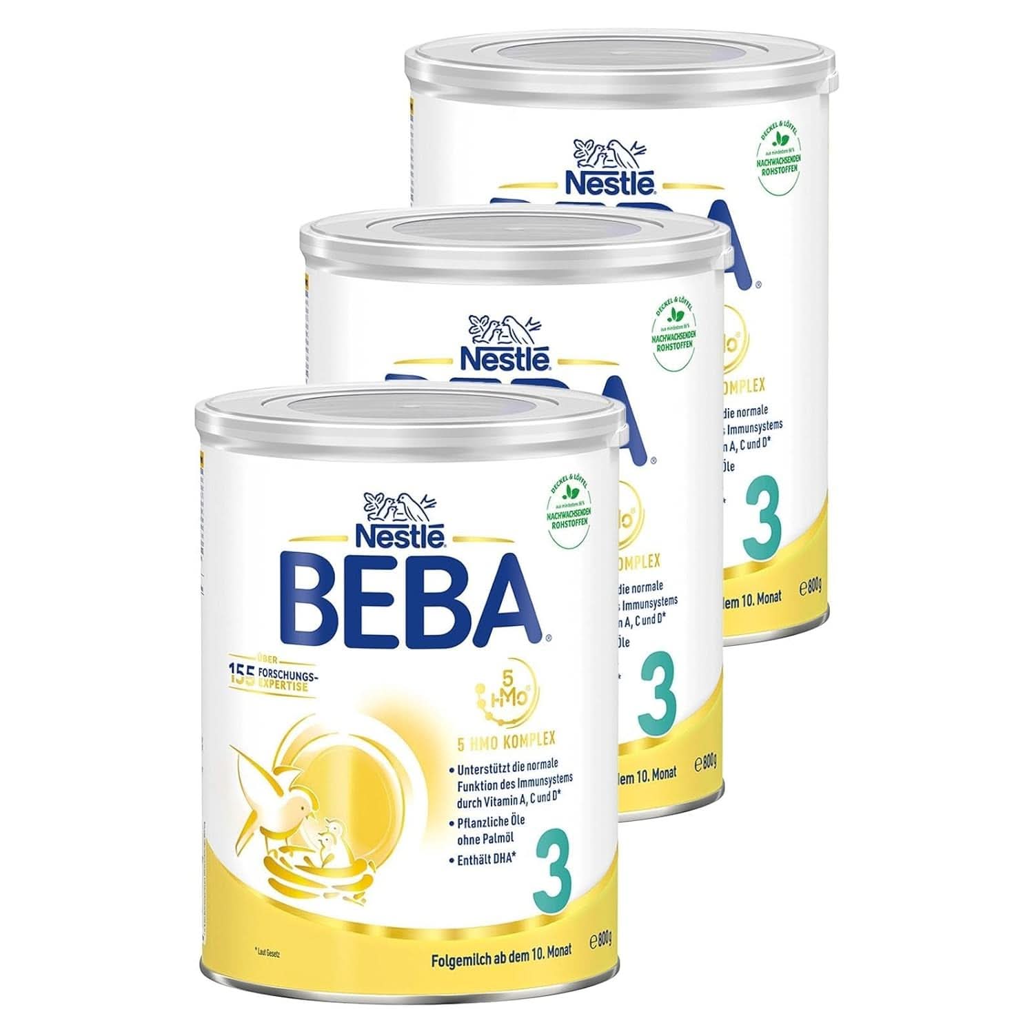 Nestlé BEBA 3 Lait de suite en poudre, préparation de suite à partir de 10 mois, pack de 3 (3 X 800G) Mère et Enfant Naty Shop Après le 10ème mois 3 x 800 grammes