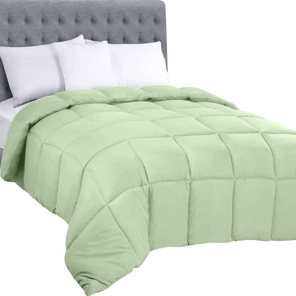 Utopia Bedding Couette toutes saisons 250 g/m² en peluche siliconée pour lit double cousu dans une boîte (double XL gris clair) Naty Shop Couettes et édredons Queen Sage Glands (1 paquet)