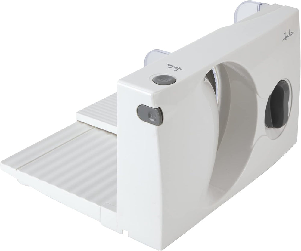 JECF0300 Trancheuse Électrique Compacte, Lame Inox Amovible, Diamètre 170 mm, Contrôle d'épaisseur 0 à 15 mm, 150 W Naty Shop Râpes et Trancheuses