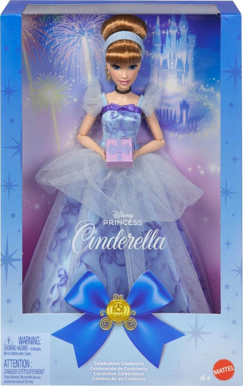 Mattel Disney Prinzessin Cinderella Geburtstag Sammelfigur Modepuppe, inspiriert vom Disney-Film, Geschenke für besondere Anlässe für Kinder und Sammler, JCR78, [Mehrfarbig]