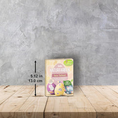 Heitmann Egg Dye Set de teinture naturelle, 3 poudres de teinture aux œufs (jaune, violet, gris-bleu), feuille d'autocollants en papier d'herbe