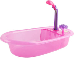 deAO Ensemble de Baignoire pour Poupée, Poupée Interactive de 33 cm, Bain de Poupée, Ensemble de Jeu pour Poupée avec Tétine, Vêtements de Poupée, Peignoir, Couches de Poupée, Baignoire et Douchette Fonctionnelle