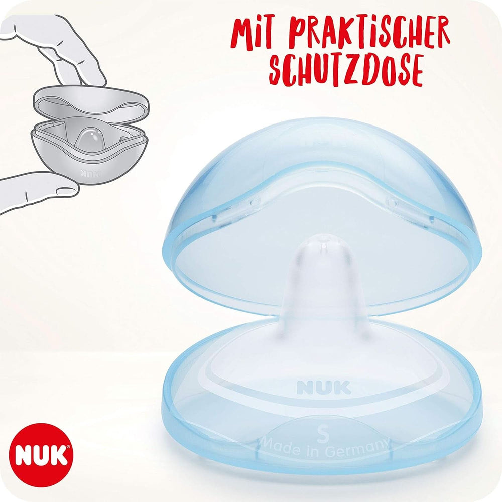 Protège-mamelons NUK | Boucliers de mamelon d'allaitement | Protège contre les mamelons douloureux | Silicone fin | Taille S (16 mm) | 2 pièces Aliments pour bébés et accessoires d'allaitement Naty Shop