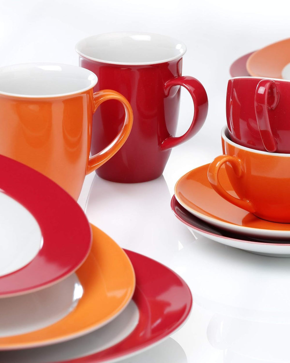 Ritzenhoff & Breker Doppio Service à Café, 12 Pièces, Porcelaine, Rouge