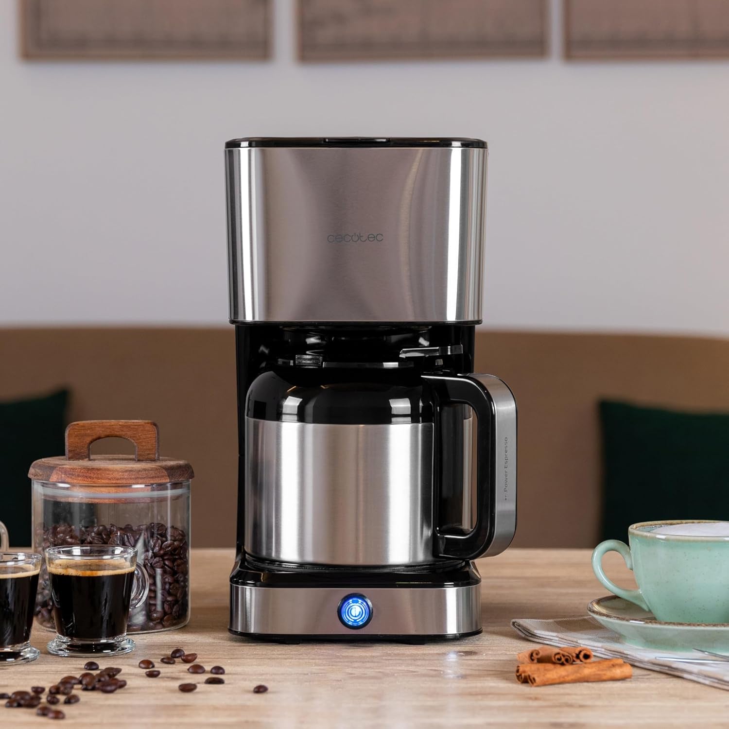 Cafetière goutte à goutte Cecotec Coffee 66 Drop & Thermo, 950 W, 1,2 L, 10 tasses, technologie ExtremeAroma, fonction anti-goutte, indicateur de niveau d'eau, filtre principal réutilisable, protection contre la surchauffe