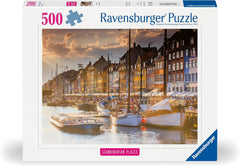 Ravensburger Puzzle 12000846, Lieux scandinaves - Coucher de soleil à Copenhague - Puzzle 500 pièces pour adultes et enfants de plus de 12 ans Puzzle Naty Shop