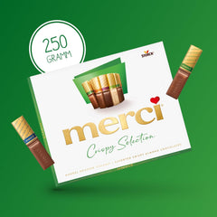 merci Variété Amandes Croquantes Finest Selection – 1 x 250 g – Spécialités raffinées aux noix et au chocolat – Pralinés fourrés et non fourrés
