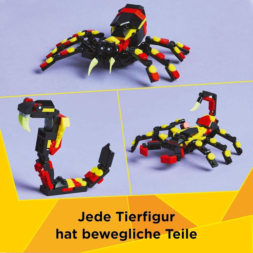 LEGO Creator 3In1 Animaux sauvages : Araignée surprise - jouet à transformer en scorpion ou serpent - jeu de construction avec 3 modèles - cadeau pour garçons et filles à partir de 7 ans 31159 Jeux de construction Besuche den LEGO-Store
