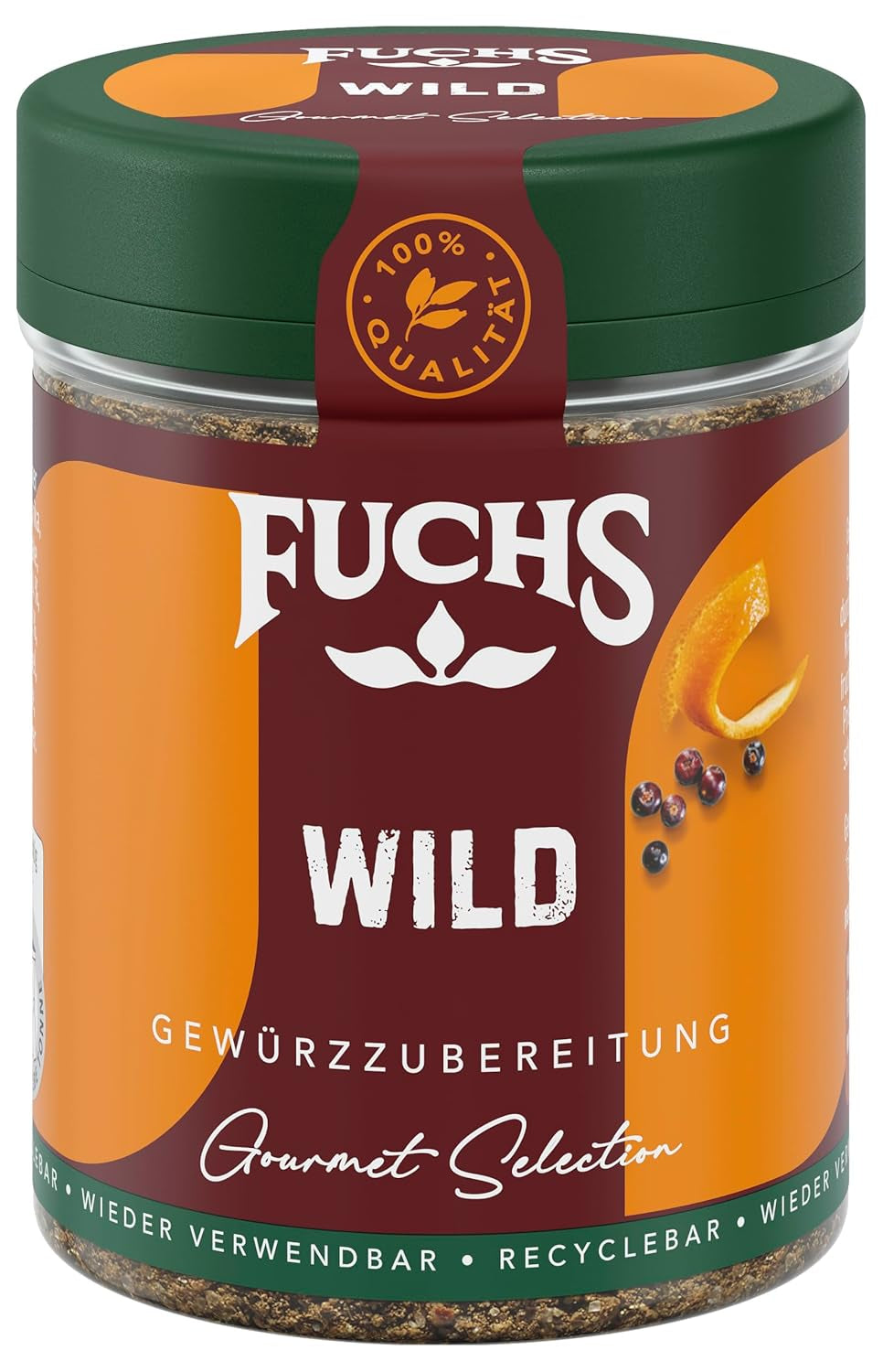 Fuchs Gourmet Selection Klassisch/Heimisch – Bratkartoffel Gewürzsalz, nachfüllbares Kartoffel Gewürz, Salz zum Würzen von Brat- & Ofenkartoffeln, Pommes Frites & Co, végétalien, 70 g