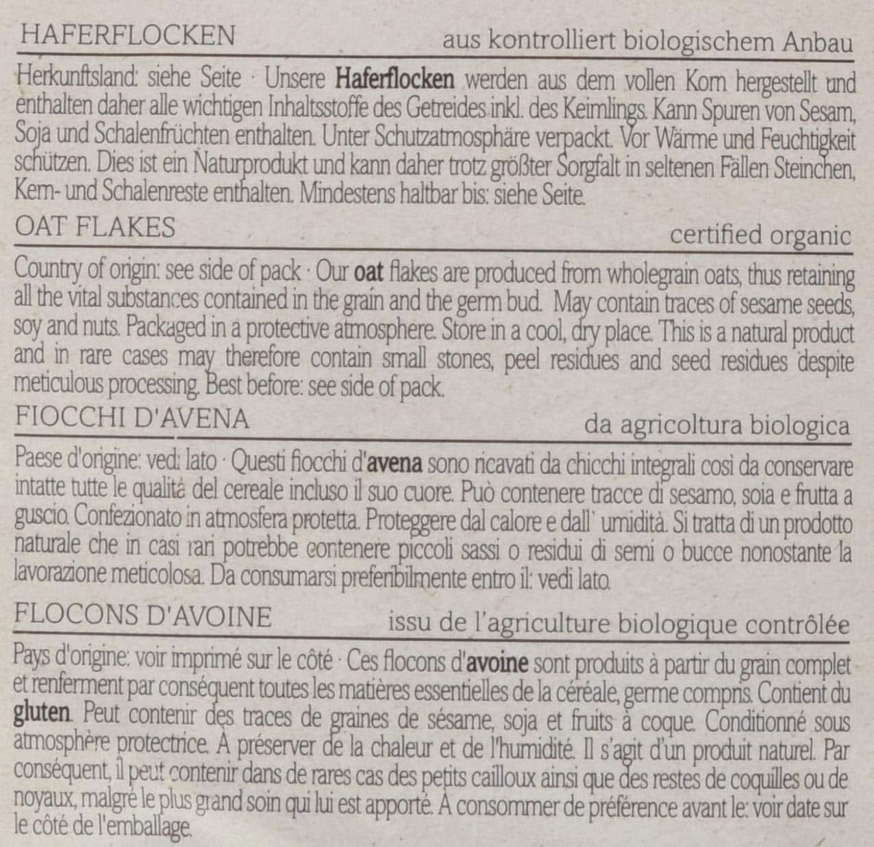 Gruau Verival - Bio, pack de 6 x 500 grammes Cereale Naty Shop