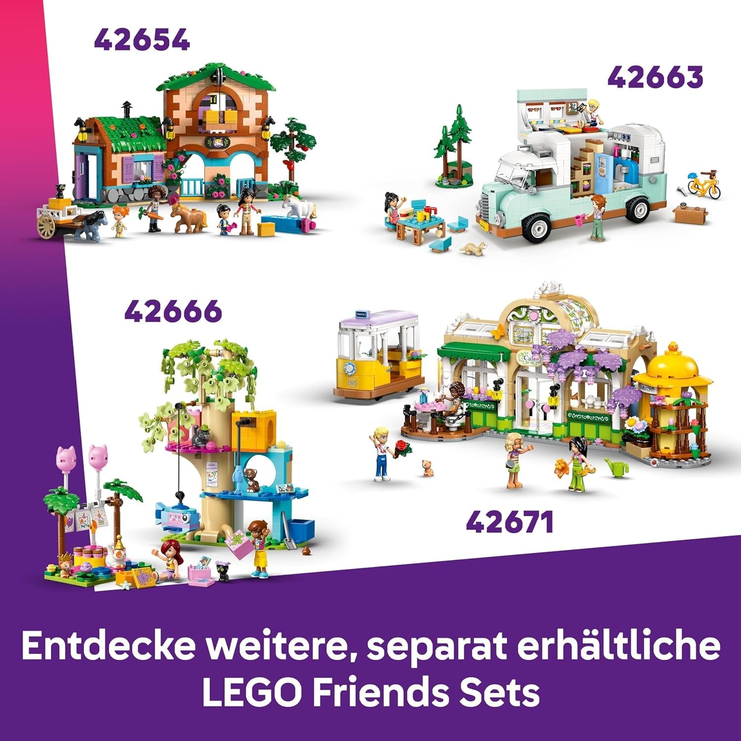 LEGO Friends Familienurlaub im Strandresort - Spielzeug mit 6 Mini-Puppen, Schildkröten- und Delfinfiguren, Eisdiele und Zubehör - Kinder Geschenk für Mädchen ab 8 Jahren - 42673