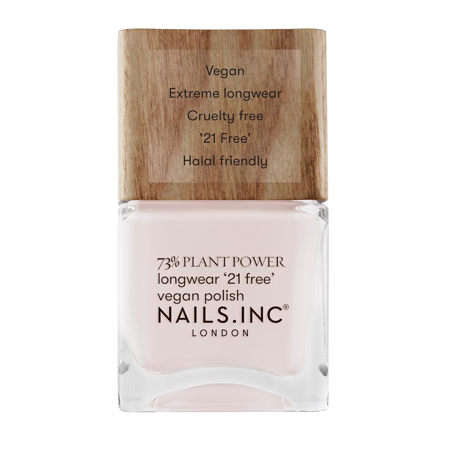 Nails Inc - GLOWING SOMEWHERE Plant Power Vernis à ongles végétalien - 73 % à base de plantes, 100 % végétalien et sans cruauté envers les animaux - Manucure parfaite, perle étincelante - Pour un nail art respectueux de l'environnement