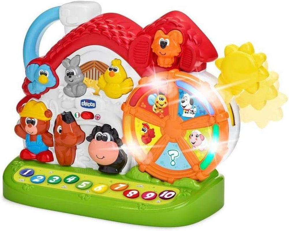 Chicco Talking Farm Jouet pour bébé bilingue italien/anglais avec animaux, lumières et sons, 3 options de jeu, jouet d'apprentissage électronique - Jouet pour 1-4 ans Jouets pour bébé Bebe Naty Shop New Talking Farm