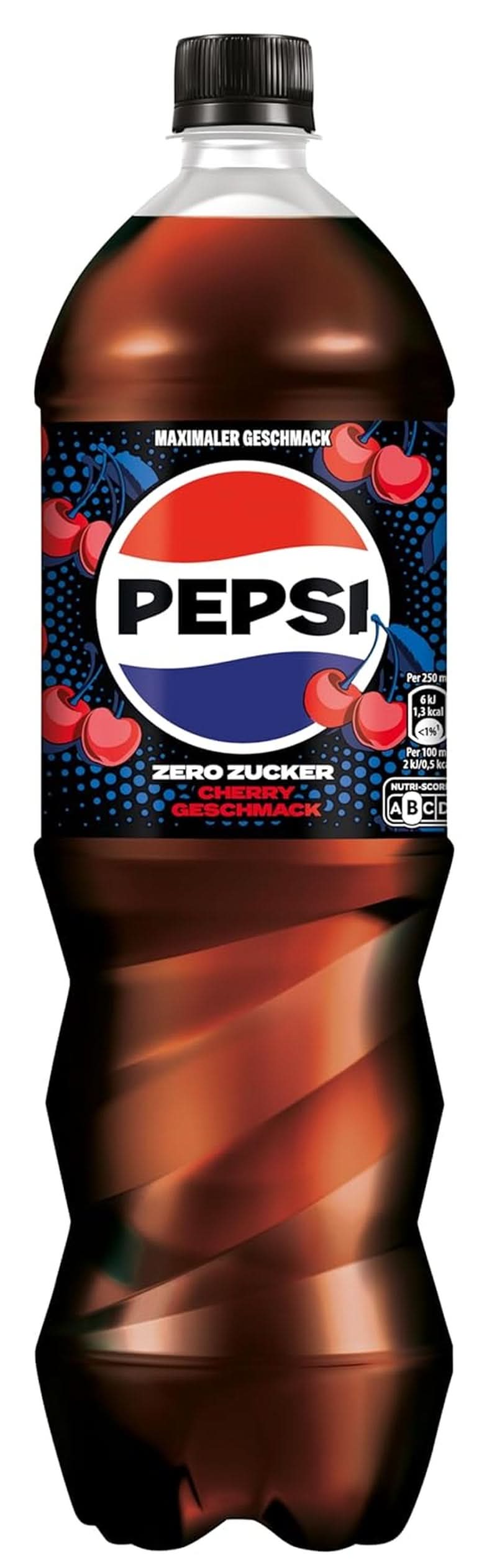 Pepsi Zero Sugar Cherry, Boisson gazeuse sans sucre, cola caféiné au goût de cerise en bouteille, coffret 6 x 1,25 litres Naty Shop Version Classique