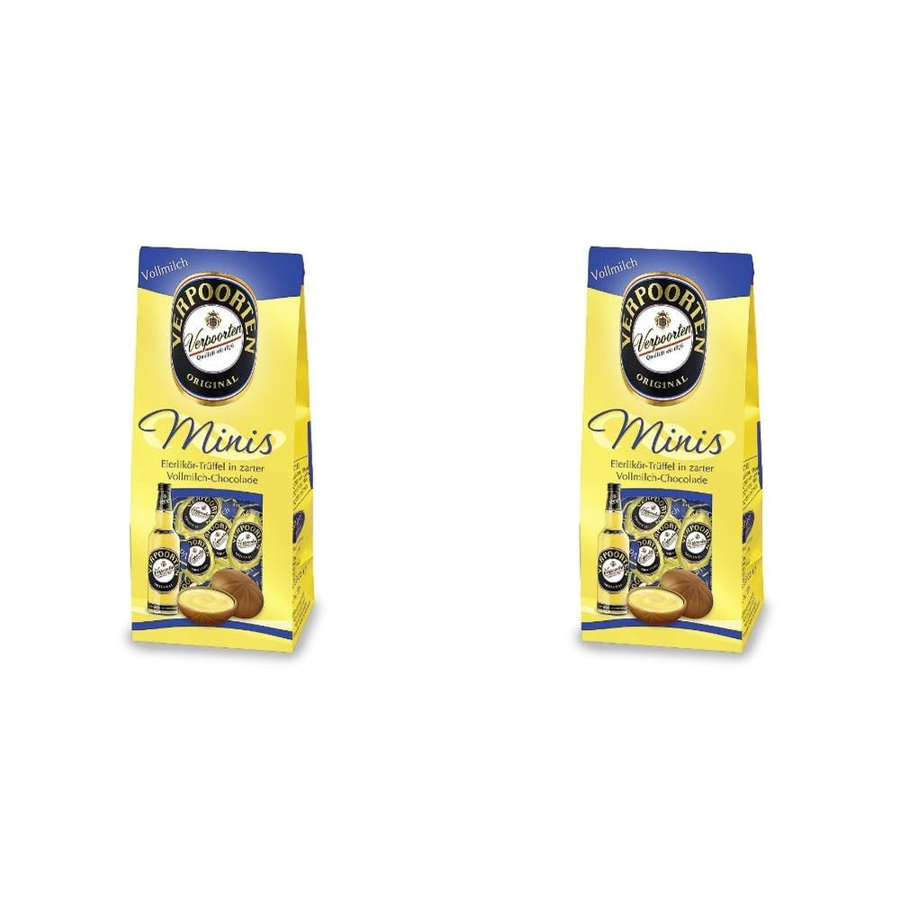RCP Verpoorten Minis, truffes au lait de poule, chocolat au lait alpin, remplissage liquide, contient de l'alcool, excellent cadeau, 110 g (lot de 2)