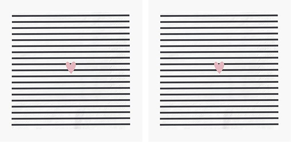 Șervețele Grafik-Werkstatt cu dicton 20 bucăți 25 cm X 25 cm Inimă albă-neagră (pachet cu 2)