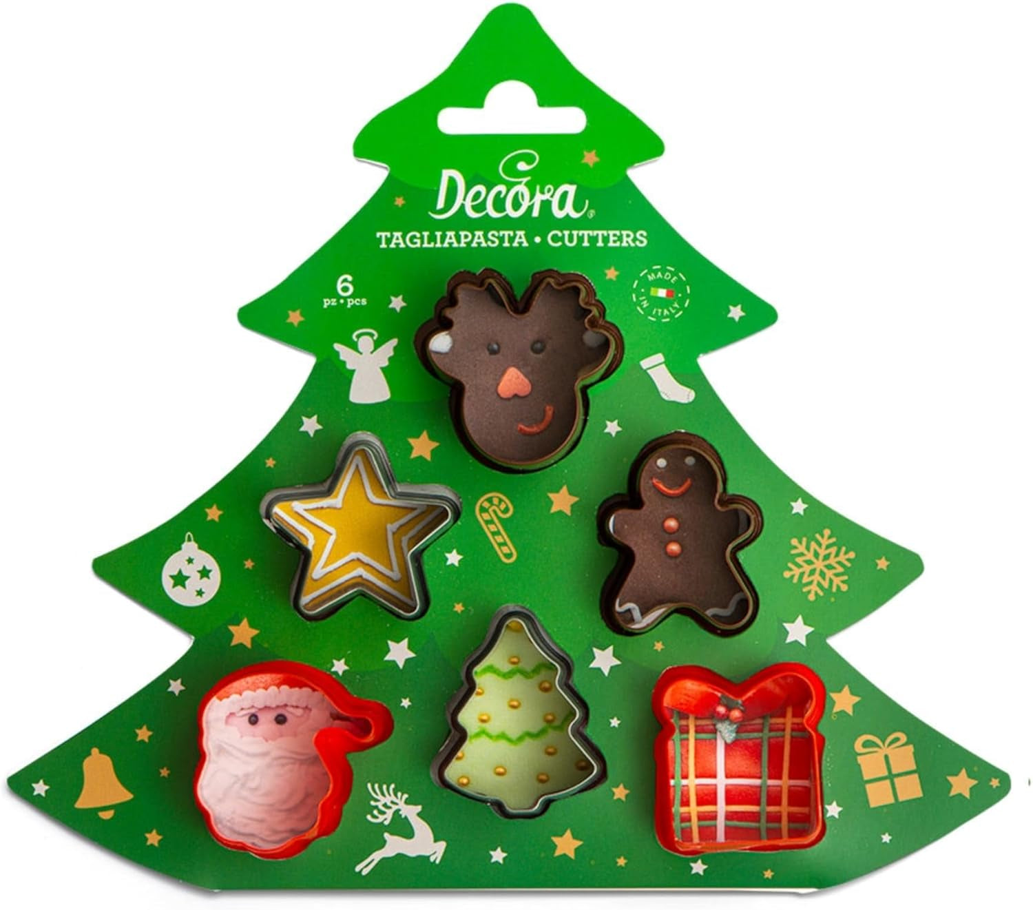 0255097 MINI DÉCORATEUR DE NOËL EN PLASTIQUE, 6 PIÈCES, Assorti