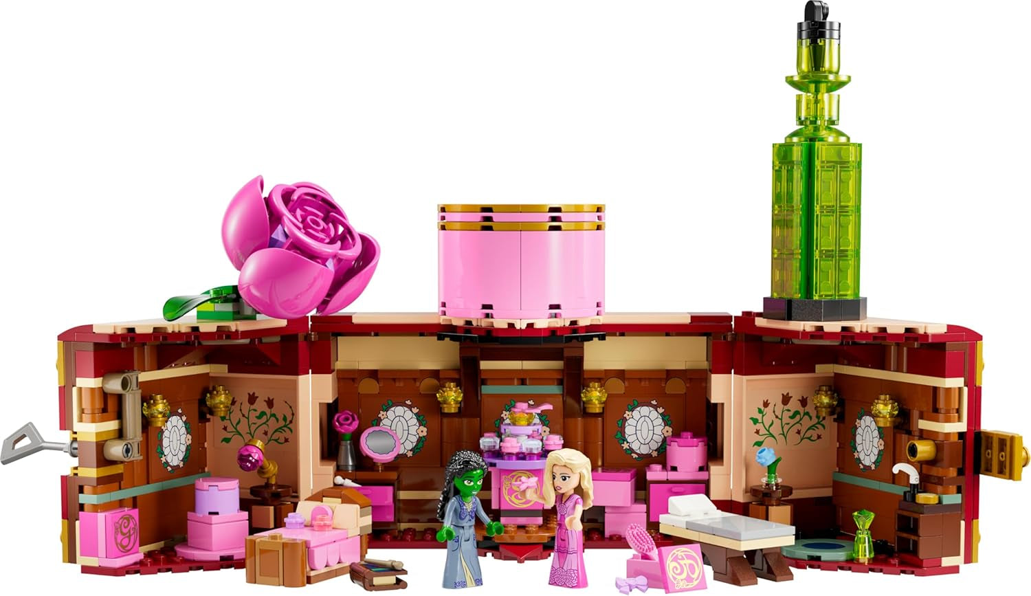 LEGO Wicked Glinda et Elphaba's Bedroom - Maison de poupée avec 2 mini poupées Les Sorcières d'Oz, des accessoires sympas dont des fleurs et des tenues - Jouet créatif pour les filles de 8 ans et plus et les fans - 75683 Jeux de construction Besuche den LEGO-Store