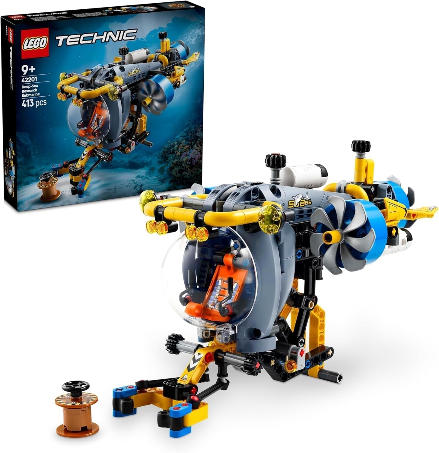 Jouet de construction sous-marin LEGO Technic Deep Sea Explorer pour enfants de 9 ans, garçons et filles, idées de cadeaux d'anniversaire créatives, véhicule à construire avec hélices rotatives 42201 Ensembles de construction Besuche den LEGO-Store Default Title