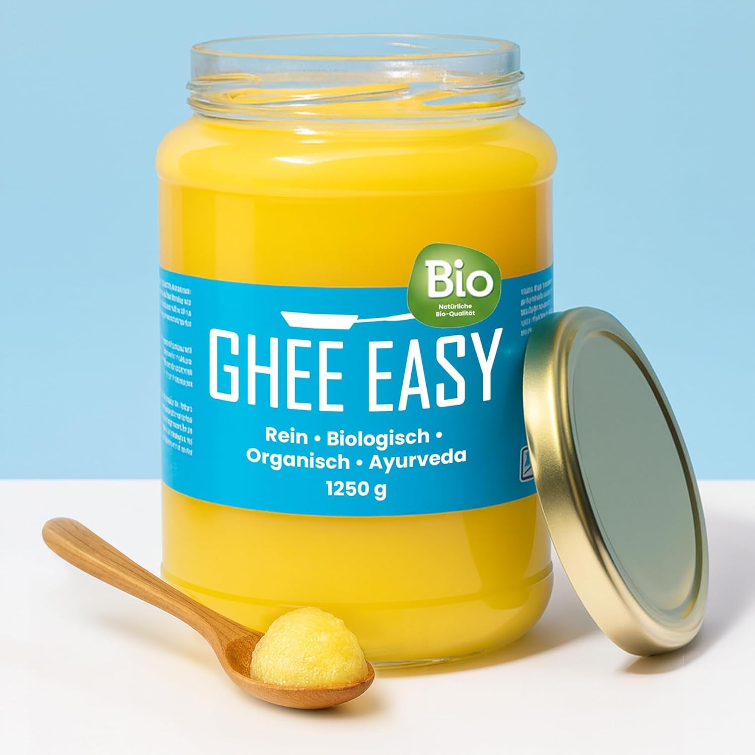 Ghee Easy 850g Ghee Bio von Grasgefütterten Kühen - Ghee Butter sans Zusatzstoffe - Certifié Organisch & Biologisch - Hochreines Ayurveda Ghee sans lactose et gluten - 100% Européen