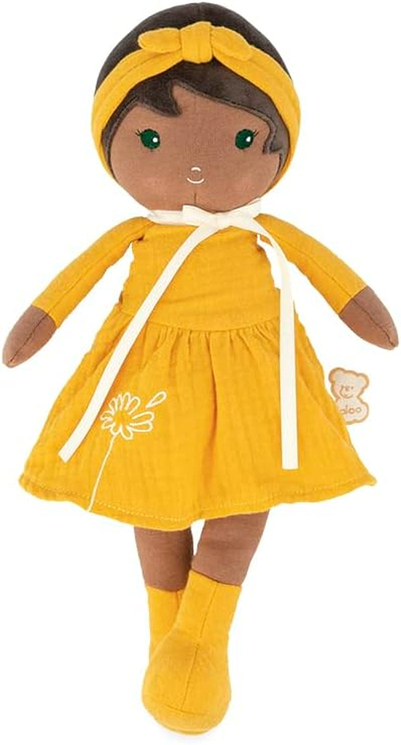KALOO - Tendresse – Meine 1. Puppe aus Amandin-Stoff – Stoffpuppe 25 cm – Rosa aus Chiffon – Matte Haut – schöne Geschenkbox und Band personalisierbar – ab der Geburt K200004