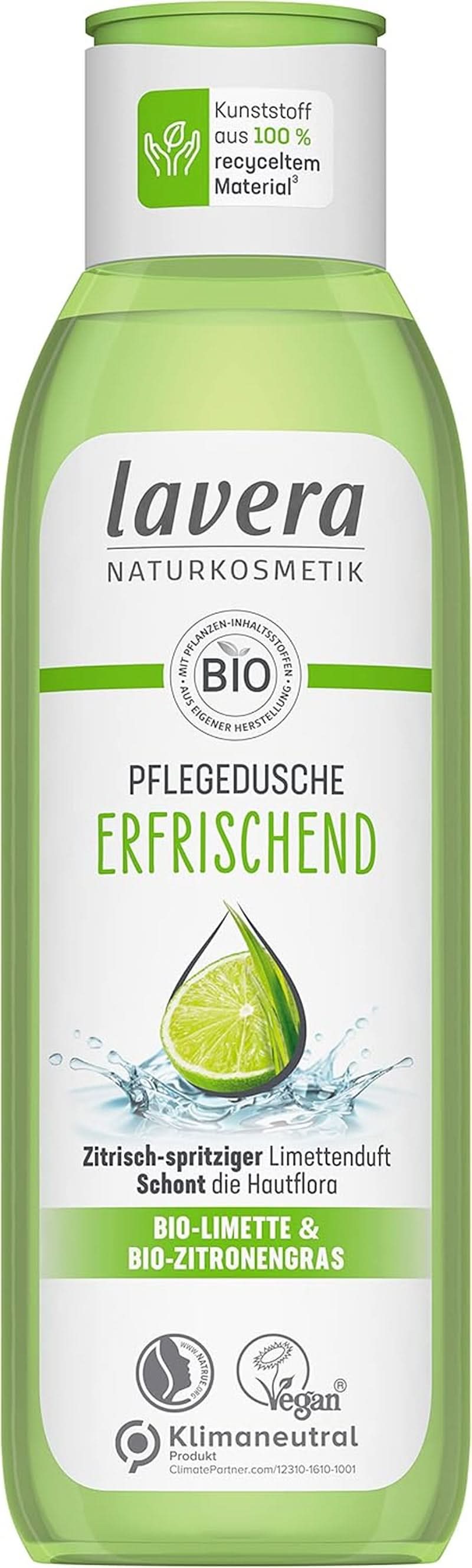 Lavera, Gel douche rafraîchissant au citron vert bio, 250 ml Douche et bain Naty Shop