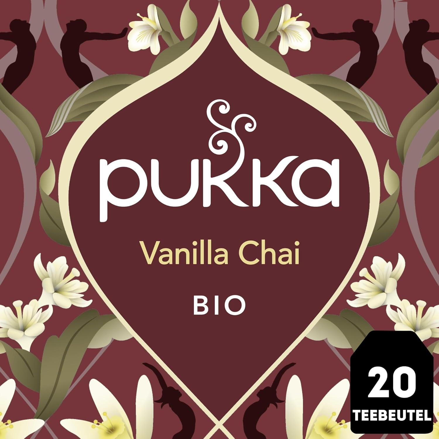 Poukka | Mélange de thés aromatisés bio "Vanilla Chai" | Cannelle, gingembre et vanille | Thé pour une gourmandise à la douceur naturelle | Paquet de 1 | 20 sachets de thé