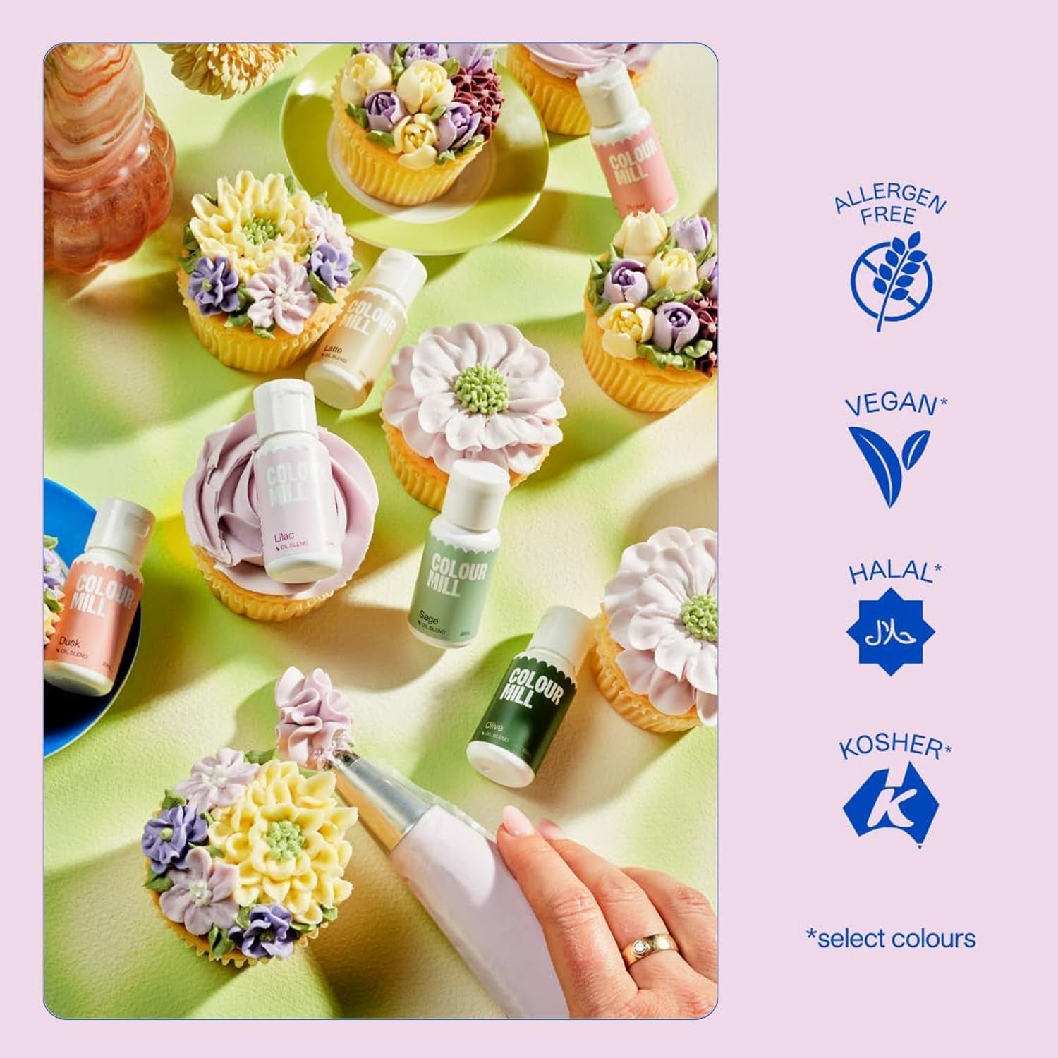 Colorant alimentar pe bază de ulei de salvie Colour Mill - Colorant alimentar pentru ciocolată, fondant, brioșe, prăjituri, copt, macaroane - Colorant alimentar pentru decorarea torturilor - 100 ml