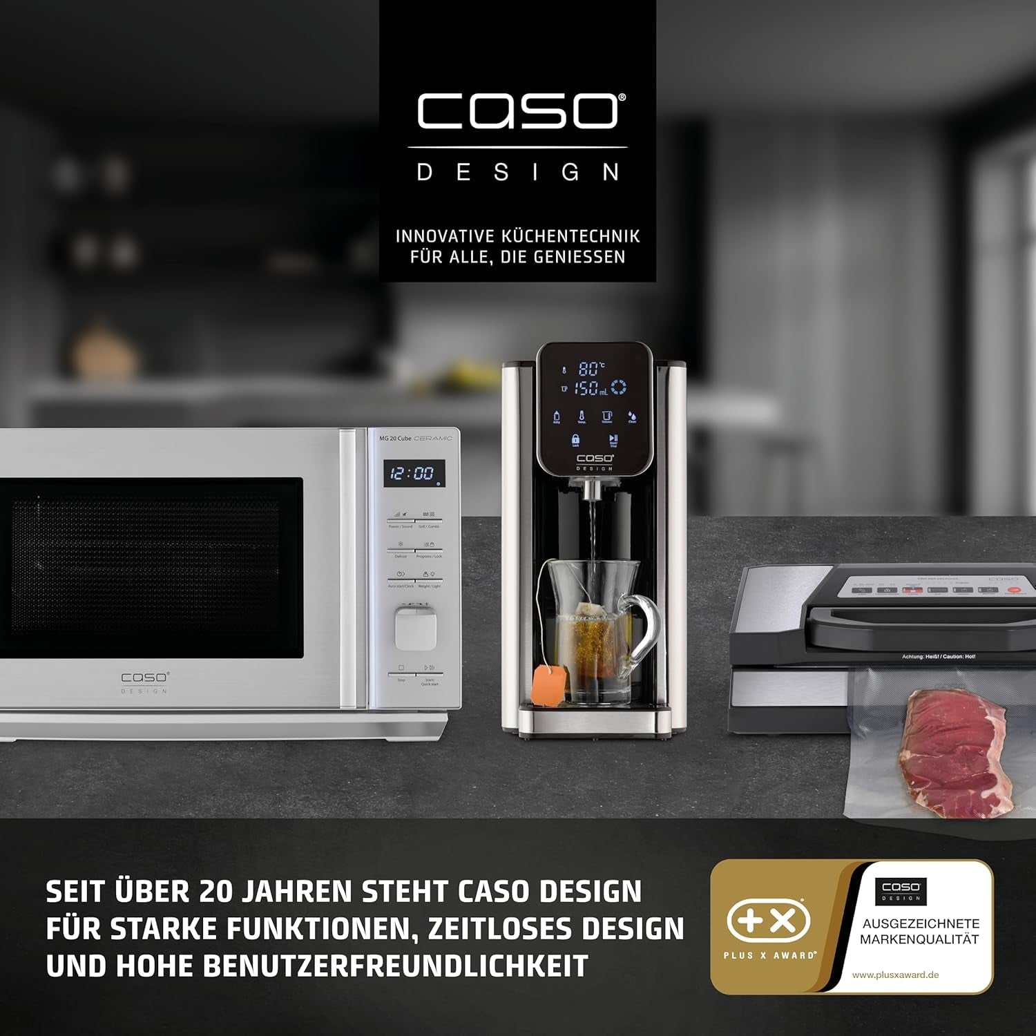 Caso Espresso Gourmet - Machine à expresso porte-filtre en acier inoxydable, puissante pompe Ulka 19 bars, avec mousseur à lait, pour café moulu ou capsules de café ESE, pour 2 tasses, avec chauffe-tasses