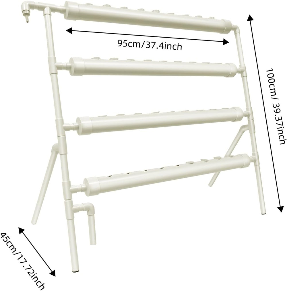 Système hydroponique, kit de culture hydroponique en tour, support de jardinière à 4 niveaux avec 36 trous de plantation, systèmes de culture de plantes sans sol pour jardin, bureau et autres espaces intérieurs et extérieurs