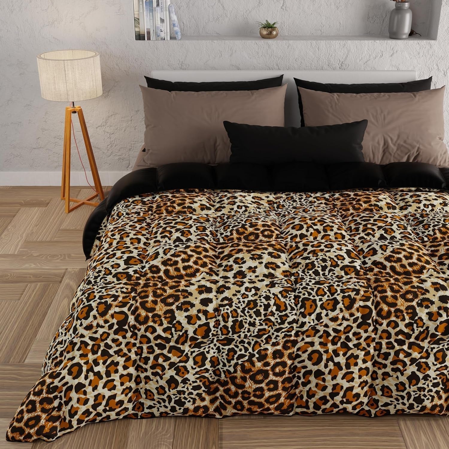 PETTI Artigiani Italiani - Couette d'hiver, Couette d'hiver, Couette simple, Double face, Impression monochrome et numérique, microfibre 100% hypoallergénique, Fabriqué en Italie