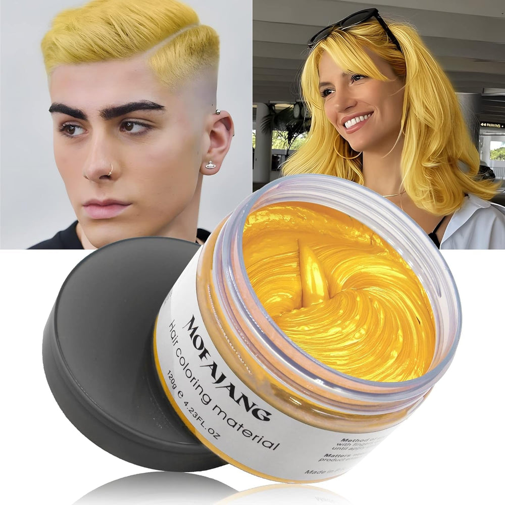 Coloration capillaire temporaire, ton de coiffure pour hommes et femmes, pommade capillaire naturelle, cire de teinture capillaire pour fête, cosplay et Halloween, 4,23 oz (gris argenté) Naty Shop Hair Dye 9 Gold