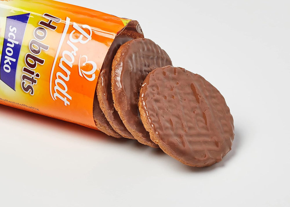 Brandt Hobbits Chocolate 265g Pack - Biscuits croustillants à l'avoine et au chocolat complet - Pâte croustillante pour toute la famille - dans un rouleau de biscuits pratique