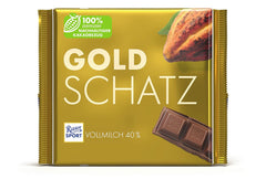 Ritter Sport - Gold Treasure - 11 x 250g, Chocolat au lait fin aux éclats de caramel, Chocolat classique à partager entre amis, 11 barres x 250g
