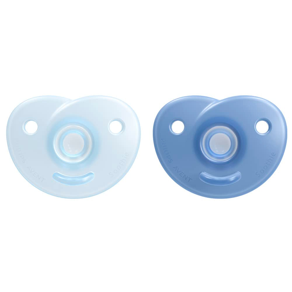 Philips AVENT Soothie - Sucette sans BPA pour bébés âgés de 0 à 6 mois, bleu/bleu clair (modèle SCF099/21)