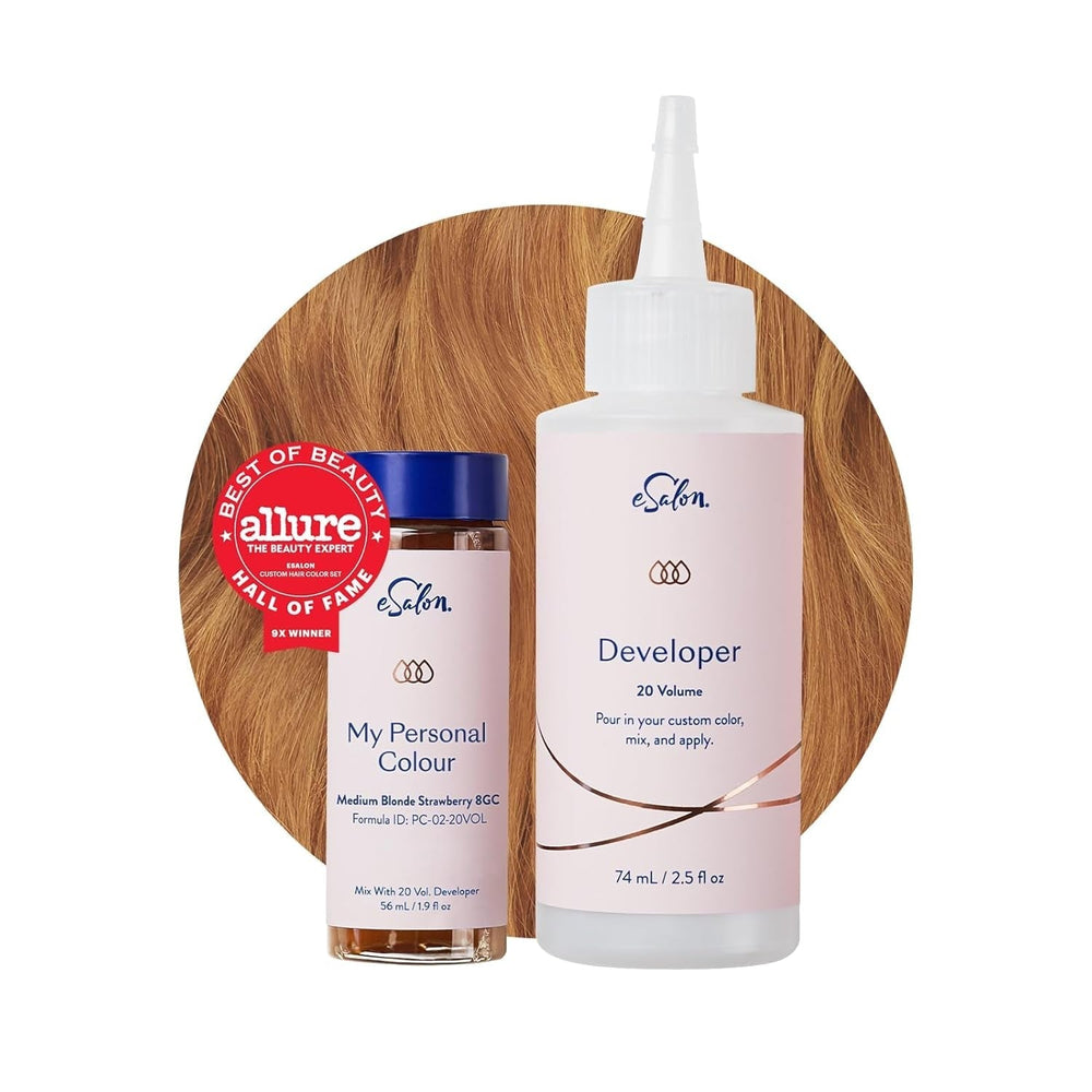 Ensemble de colorations permanentes pour cheveux, couverture 100 % des gris, coloration maison, 0 % d'ammoniaque, teintures capillaires multidimensionnelles, teintures capillaires professionnelles, Naty Shop, teinture capillaire, blond moyen, fraise 8Gc