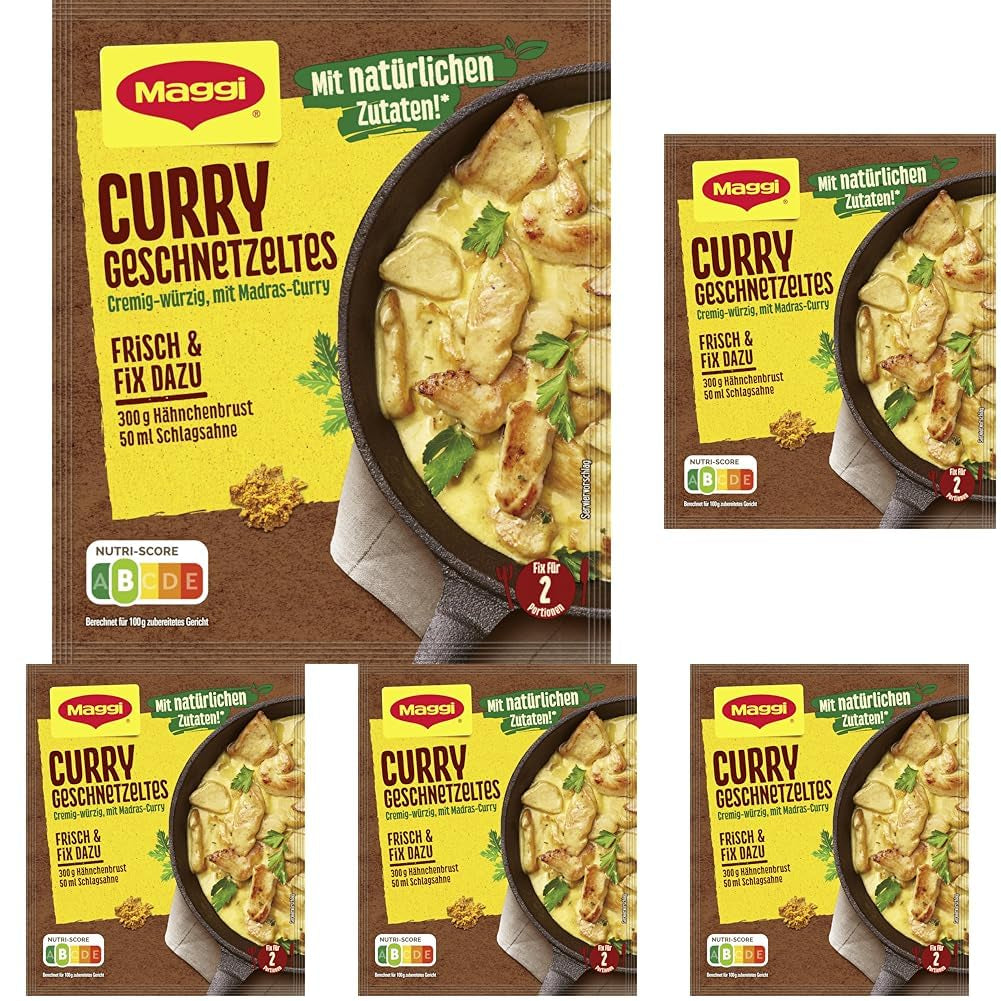 MAGGI Fix pour préparations au curry, mélange, avec ingrédient naturel*, pour 2 portions, 1er paquet (1 x 41g)