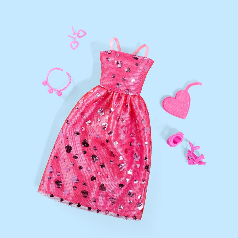 Simba Steffi Love Pink Love – Ankleidepuppe im pinken Glitzerkleid, inkl. Porte-clés en forme de petit format, 29 cm de large, poupée mode pour jeux de rôle créatifs, pour enfants à partir de 3 ans
