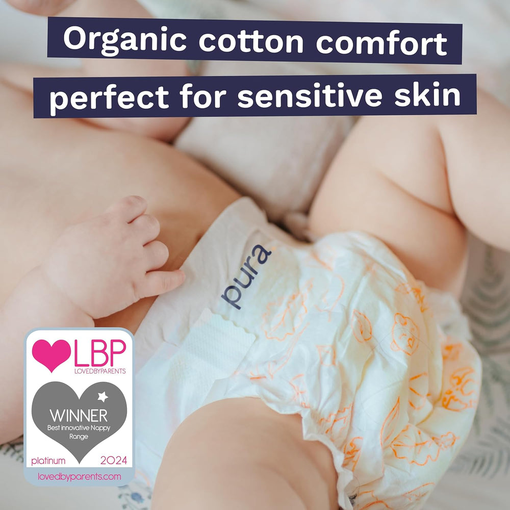 Couches Eco Baby - Taille 3 (4-9 kg), 1 paquet (26 couches), couches ultra douces pour peaux sensibles, coton biologique, protection contre les fuites jusqu'à 12 heures, nouveau guide des tailles