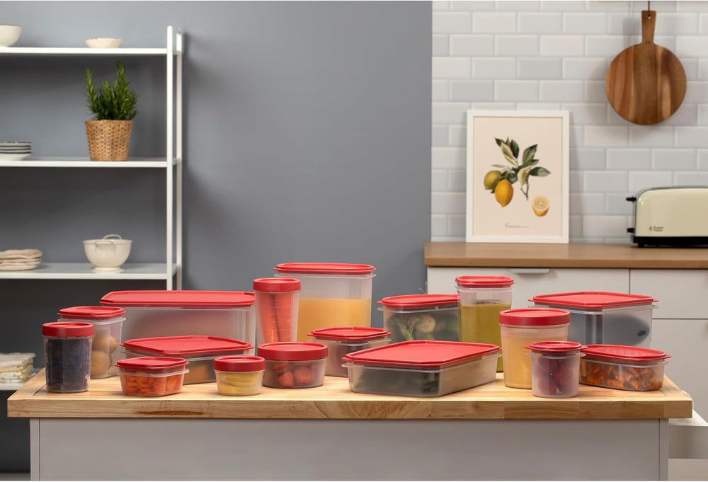 TATAY Bocal de conservation alimentaire, hermétique, capacité 0,4 L, couvercle à vis, sans BPA, passe au micro-ondes et au lave-vaisselle, rouge canneberge. Dimensions : 8,5 x 8,5 x 11,1 cm Boîtes de conservation alimentaire Naty Shop