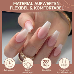Ballerine Gel Ongles Conseils 216 pièces 12 Tailles Doux Gel Ongles Couverture Complète Ongles Extension Ensemble Semi Mat BRICOLAGE Home Art