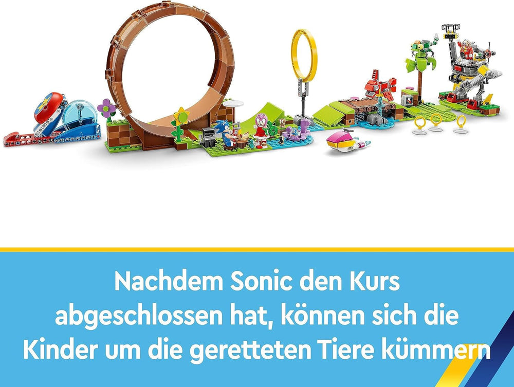 LEGO 76994 Sonic the Hedgehog Le défi de Sonic à Green Hill, jouet à construire pour enfants, garçons et filles avec 9 personnages dont Dr Eggman et Amy Ensembles de construction Besuche an LEGO-Store