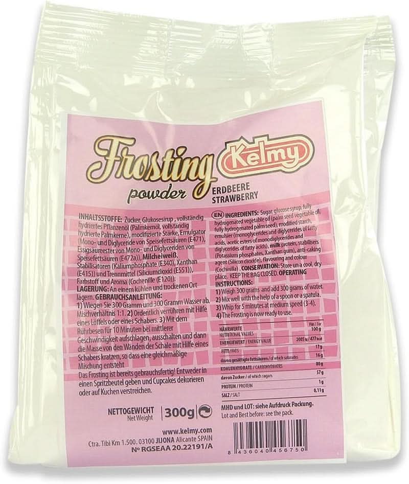 Poudre de glaçage fraises Kelmy, 300 grammes Naty Shop Glazes and Decor