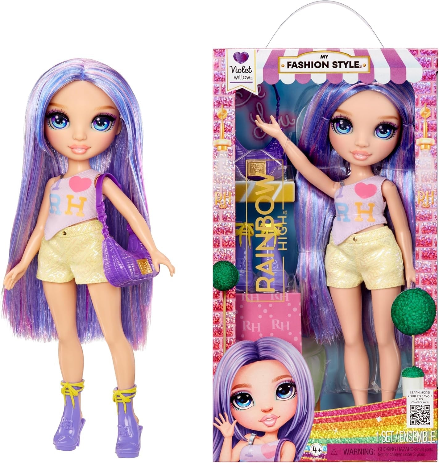 Rainbow High My Fashion Style Doll - Amaya - 28 cm Regenbogenfarbene Modepuppe mit Aufsehenerregendem Outfit und Schicker Handtasche, zum Spielen, Bewegen, Sammeln, Für Kinder von 4 bis 12 Jahren