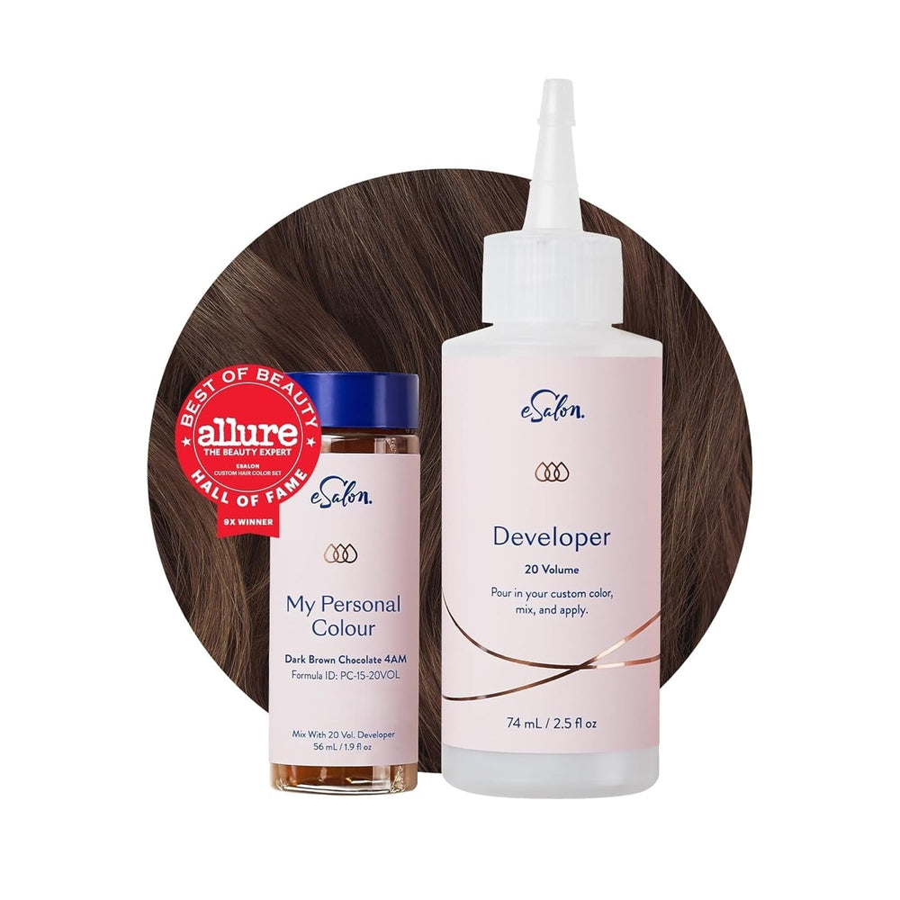 Ensemble de colorations permanentes pour cheveux, couverture 100 % des gris, coloration maison, 0 % d'ammoniaque, teintures capillaires multidimensionnelles, teintures capillaires professionnelles, Naty Shop, chocolat, châtain foncé, 4Am